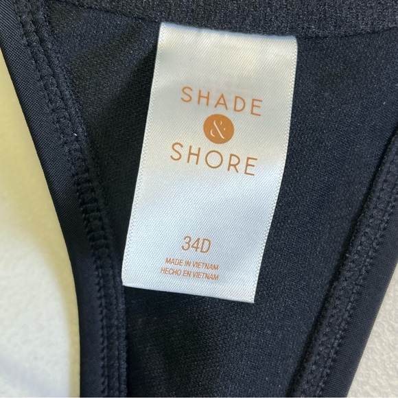 Shade & Shore Women’s Black Chochet Underwire Bikini Top Removable Pads Size 34D - Picture 3 of 9